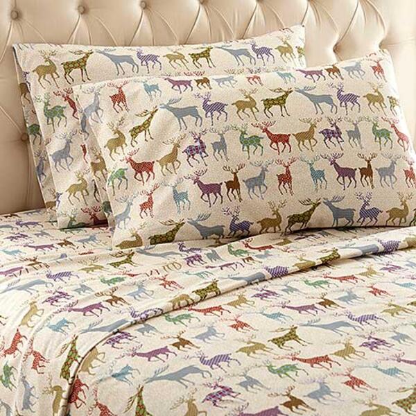 Micro Flannel&#40;R&#41; Colorful Deer Sheet Set - image 