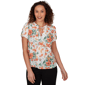 Womens Emaline Verde Grove I Short Sleeve Floral Tie Neck Blouse - image 1