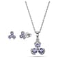 Gemstone Classics(tm) Round 3-Stone Tanzanite Earrings & Pendant Set - image 1