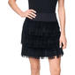 Womens DKNY Pull On Black Rhinestone Fringe Skirt - image 1