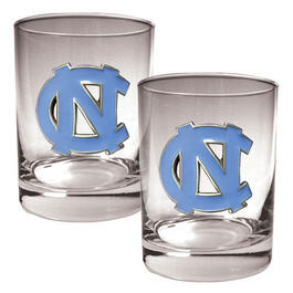 NCAA North Carolina Tar Heels 2pc. Rocks Glass Set