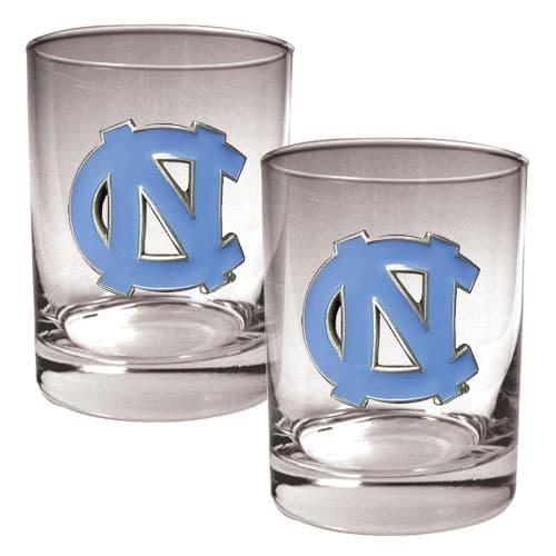 NCAA North Carolina Tar Heels 2pc. Rocks Glass Set - image 