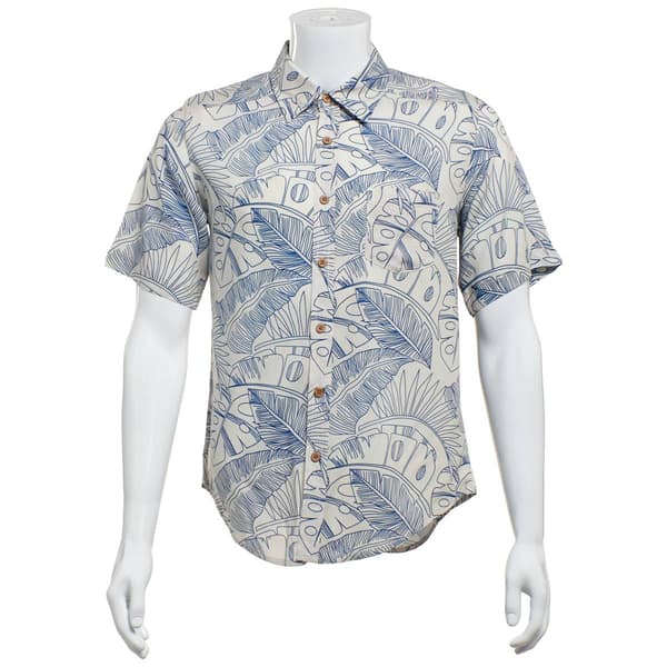 Mens Joe Marlin Large Leaf Button Down Shirt - image 