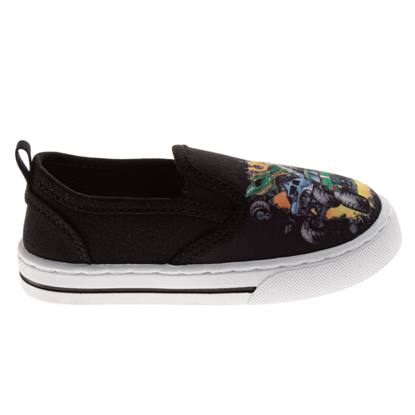 Little Boys Monster Jam Monster Truck  Slip On Canvas Sneakers