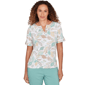 Womens Heart''s of Palm Fresh Start Printed Elbow Sleeve Banded V - image 1