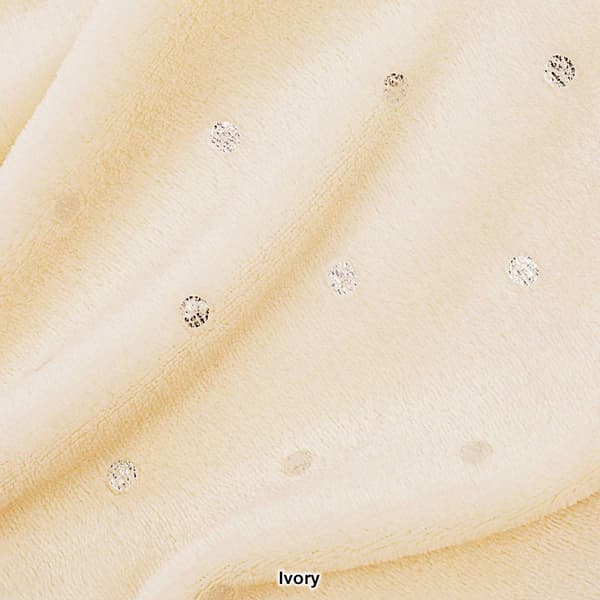 Superior Metallic Polka Dot Ultra-Plush Fleece Throw