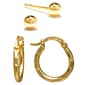 Gold Over Fine Silver Plated Textured Hoop & Ball Earrings - image 1