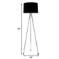HomeRoots 59in. Silver Tripod Floor Lamp with Drum Shade - image 4