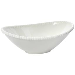 Home Essentials 11in White Bead Oval Serving Bowl