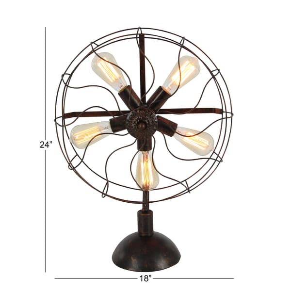 9th & Pike&#174; Black Metal Industrial Fan Table Lamp