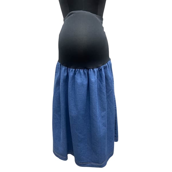 Womens Maternity Times Two Over The Belly Soft Denim Skirt