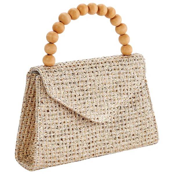 D''Margeaux Sparkle Straw Top Handle Clutch
