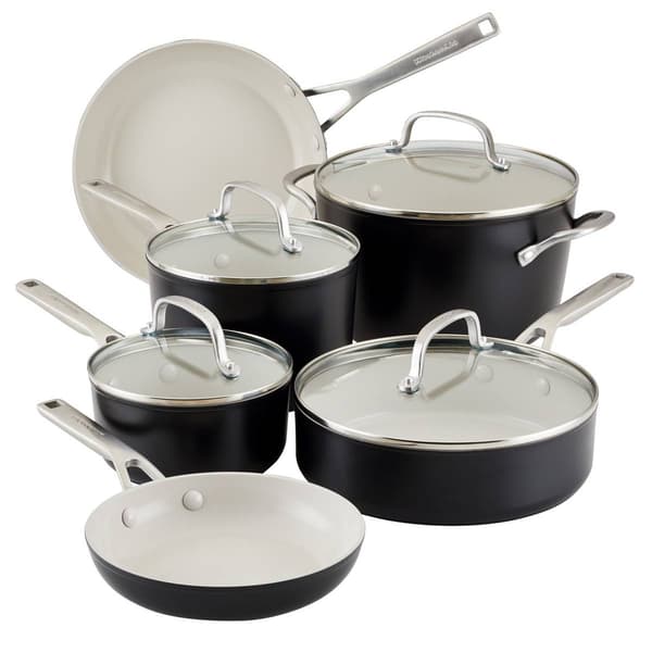 KitchenAid&#40;R&#41; 10pc. Hard Anodized Ceramic Nonstick Pots & Pans Set - image 