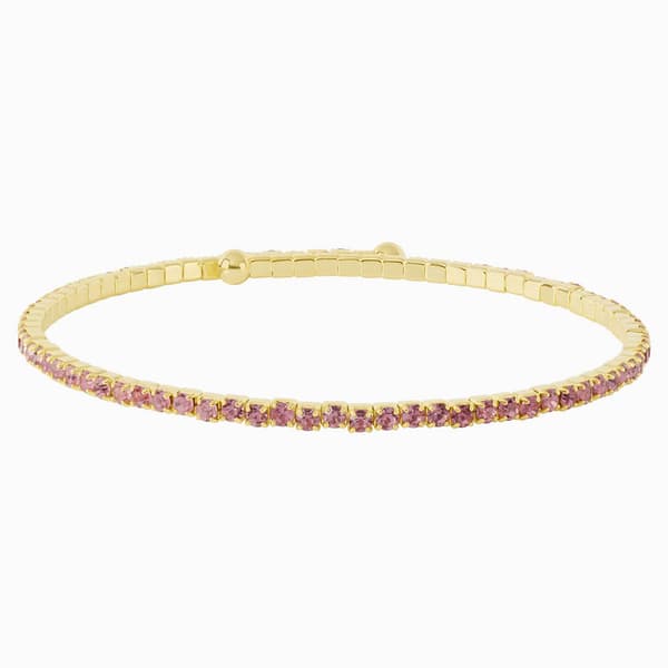 Athra 14kt. Gold over Brass & Light Pink Crystal Coil Bracelet