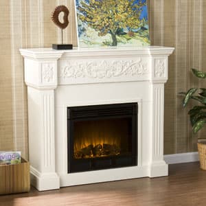 Southern Enterprises Calvert Carved Electric Fireplace