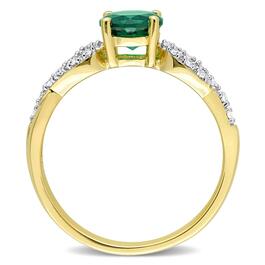 Gemstone Classics&#8482; 10kt. Gold Diamond & Lab Created Emerald Ring