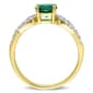 Gemstone Classics™ 10kt. Gold Diamond & Lab Created Emerald Ring - image 2