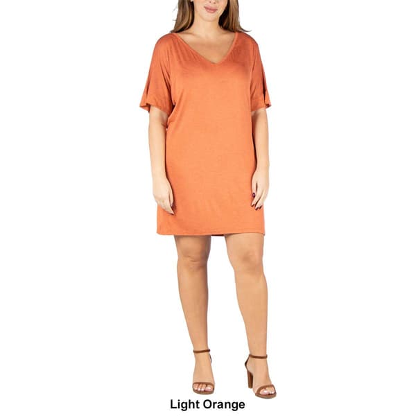 Plus Size 24/7 Comfort Apparel V-Neck Shift Dress