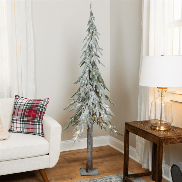Northlight 6ft. Pre-Lit LED Alpine Flocked Christmas Tree
