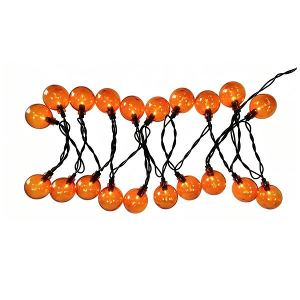 Halloween String Lights with 20 Orange G40 Plastic Bulb Covers - image 