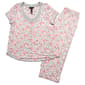 Womens Rene Rofe(R) Short Sleeve Floral Capri Pajama Set - image 1