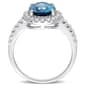 Gemstones Classics&#8482; 10kt. White Gold Oval Blue Topaz Halo Ring - image 3
