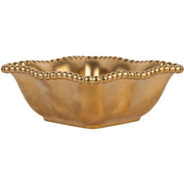 6in. Matte Gold Square Bead Cereal Bowl