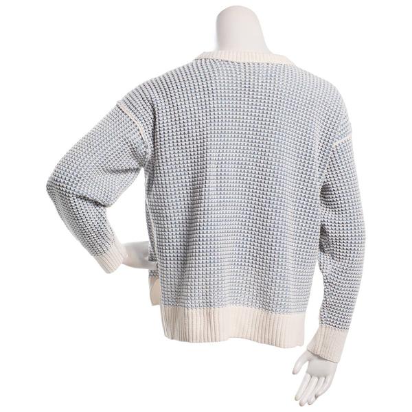 Juniors Plus No Comment Plaited Crew Neck Texture Stitch Sweater