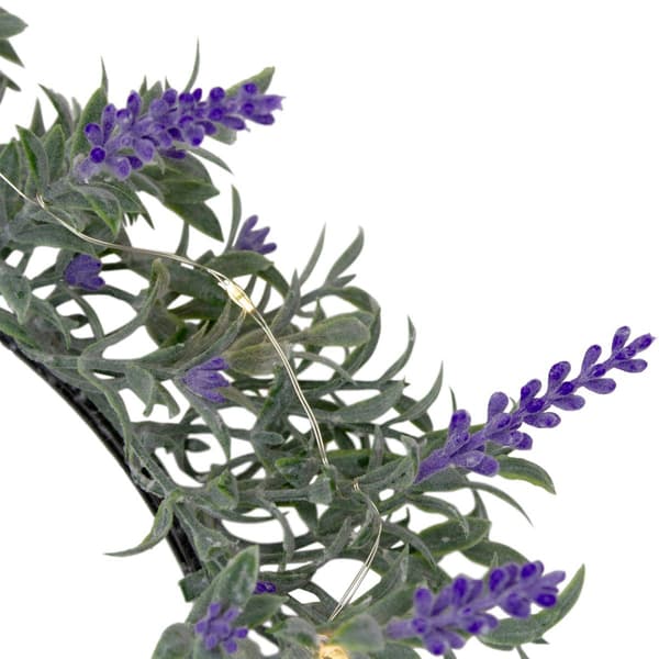 Northlight Seasonal Pre-Lit Battery Operated Lavender Wreath
