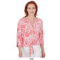 Womens Hearts of Palm Always Be My Navy Hibiscus Floral Blouse - image 3