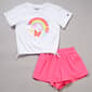 Girls (4-6x) Champion(R) Rainbow Logo Tee & Flutter Woven Short Set - image 1