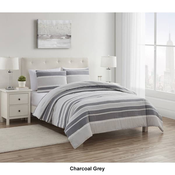 Tahari Home Ella Woven Stripe Cotton 3pc. Comforter Set