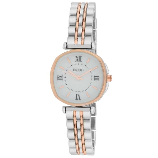 Womens BCBG Two-Tone Mother of Pearl Watch - BCBG009TTRG - image 
