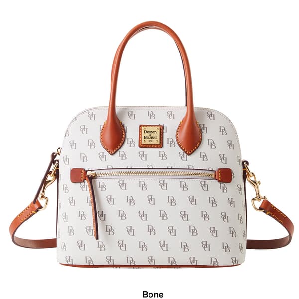 Dooney & Bourke Domed Satchel with Logo Print