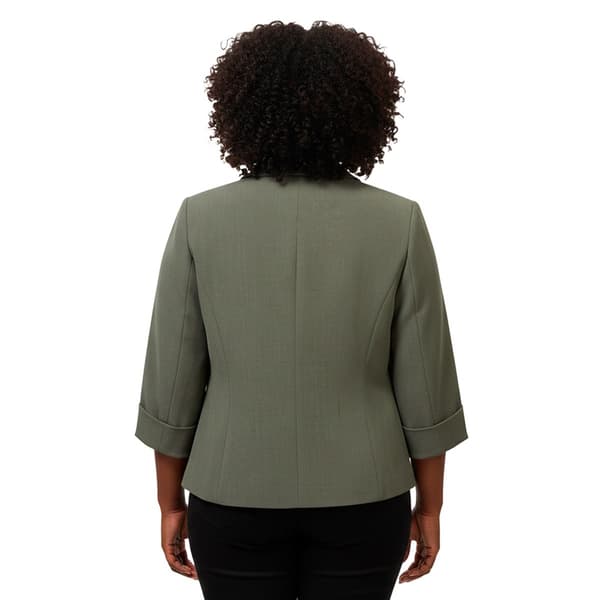 Plus Size Kasper 3/4 Sleeve Shawl Collar Welt Pockets Blazer