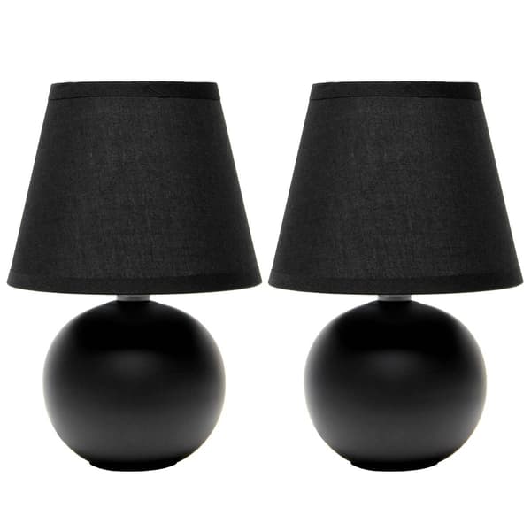Simple Designs Mini Ceramic Globe Table Lamp - Set of 2