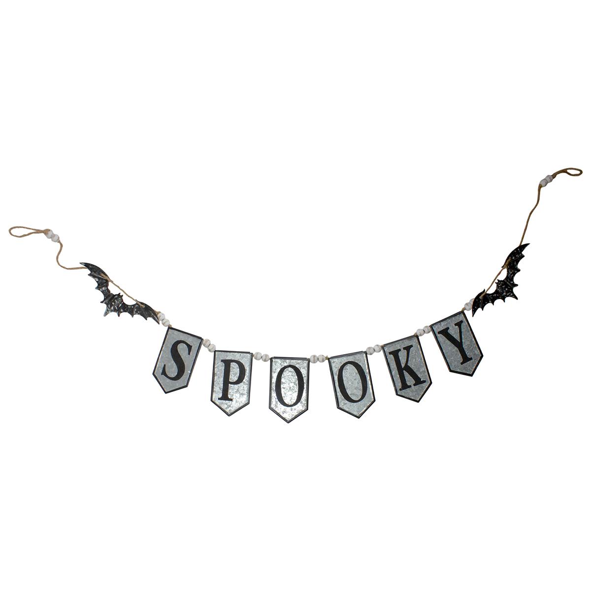 Northlight Seasonal Grey and Black SPOOKY Halloween Bat...