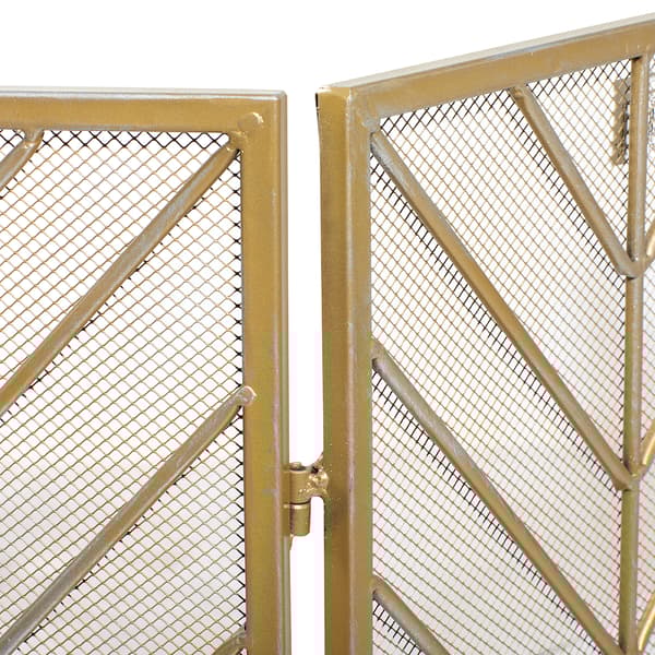 9th & Pike&#174; Contemporary Brass Metal Fireplace Screen