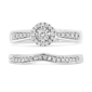 Haus of Brilliance Diamond Halo & Pave Shank Engagement Ring Set - image 2
