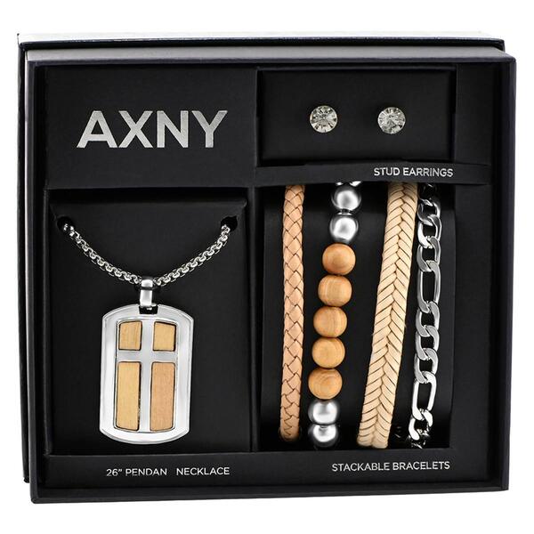 Mens American Exchange Cross ID Tag Pendant/Bracelet/Earrings - image 