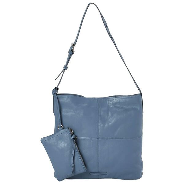 Lucky Brand Kora Leather Shoulder Bag w/ Wristlet - image 