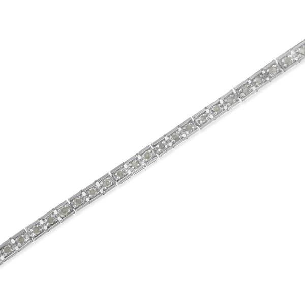 Diamond Classics&#8482;  Silver Diamond Encrusted Link Bracelet