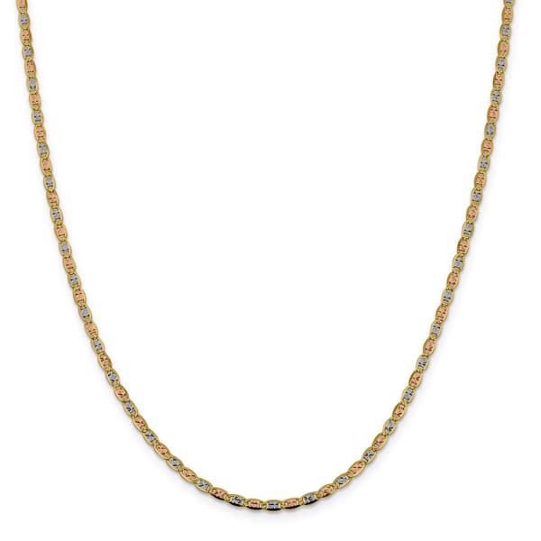 Unisex Gold Classics&#40;tm&#41; 2.75mm. 14k Tri-Color Valentino Necklace - image 
