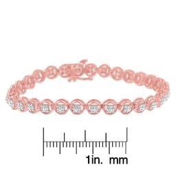 Haus of Brilliance 14kt. Rose Gold Plated Diamond Tennis Bracelet