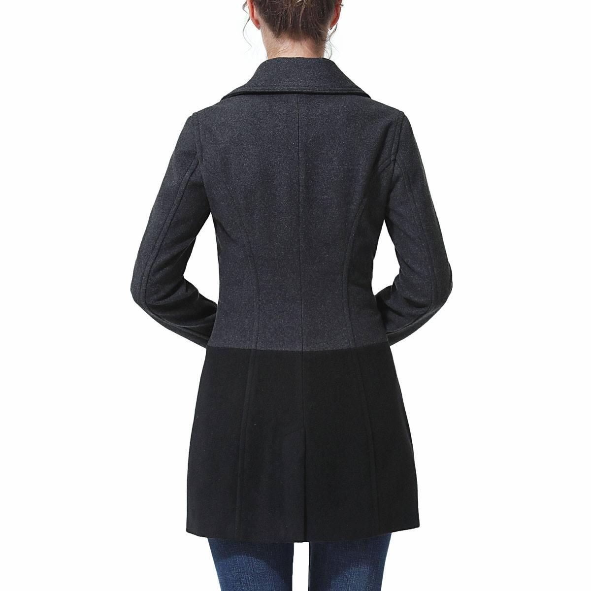 Womens BGSD Color Block Wool Peacoat
