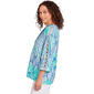 Womens Ruby Rd. Bali Blue 3/4 Sleeve Patchwork Eyelet Blouse - image 2