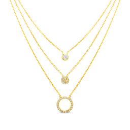 Creed Gold Plated Triple Layer Disc Necklace