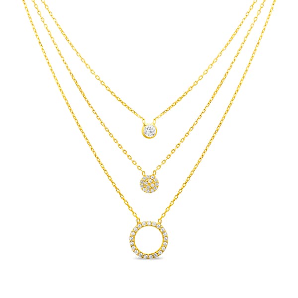 Creed Gold Plated Triple Layer Disc Necklace - image 