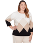 Plus Size Alfred Dunner Seville Argyle Ribbed Jewel Neck Sweater - image 1