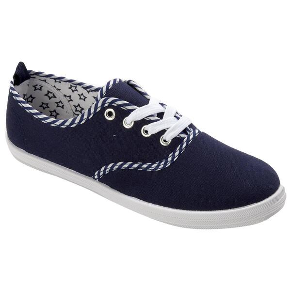 Womens Ashley Blue Navy with Stripes Canvas Fashion Sneakers - image 